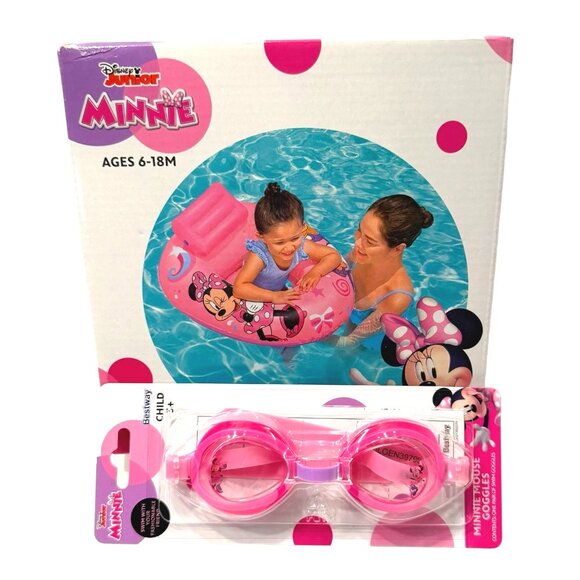 Disney Other - Disney Junior Minnie Mouse Baby Watercraft Pink Raft Float & Goggles Unopened